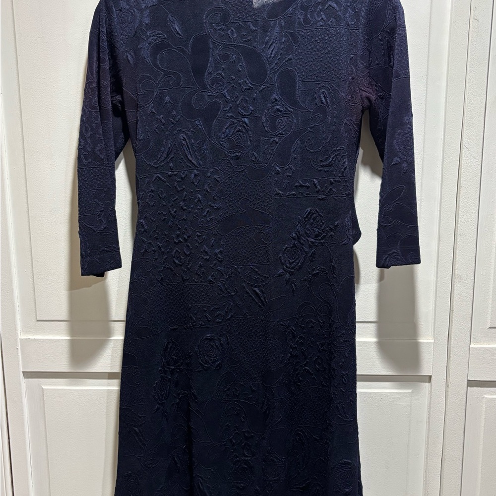 Connected Long Sleeve Navy Dress with Embellished Detail Size 4P‎ - Picture 2 of 5